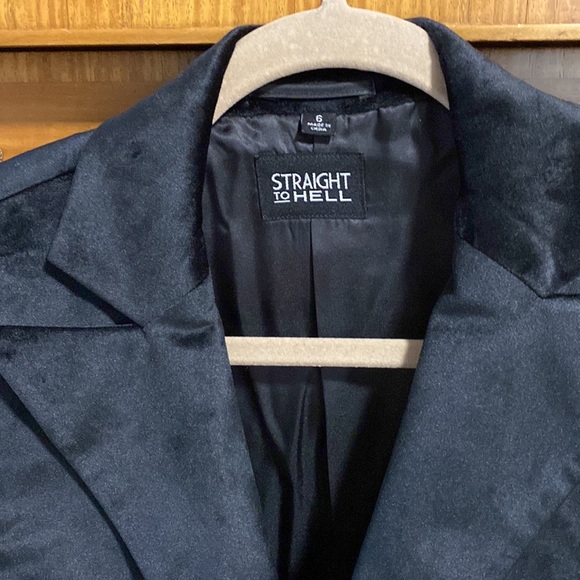 NWOT Straight To Hell black velvet blazer - Picture 2 of 10